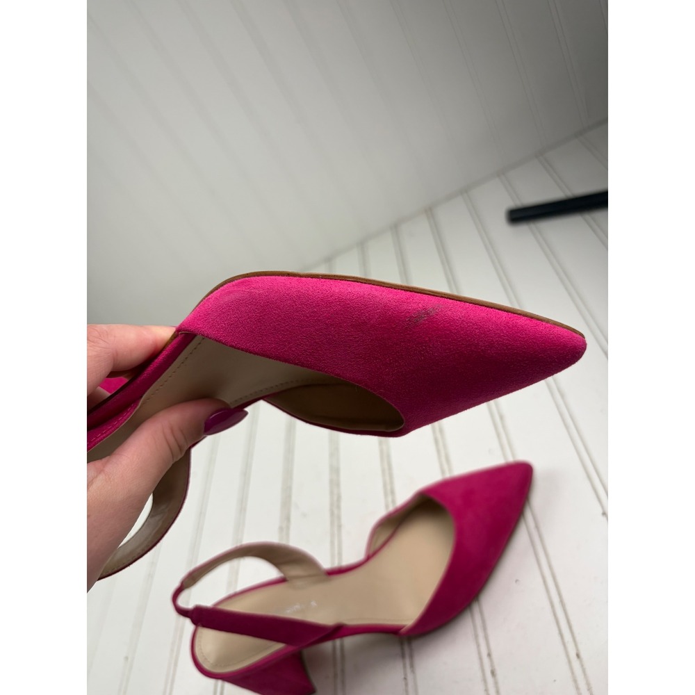 Marc Fisher Pink Suede Slingback Block Heels Dress Pumps Women's Size 7 - Picture 3 of 9